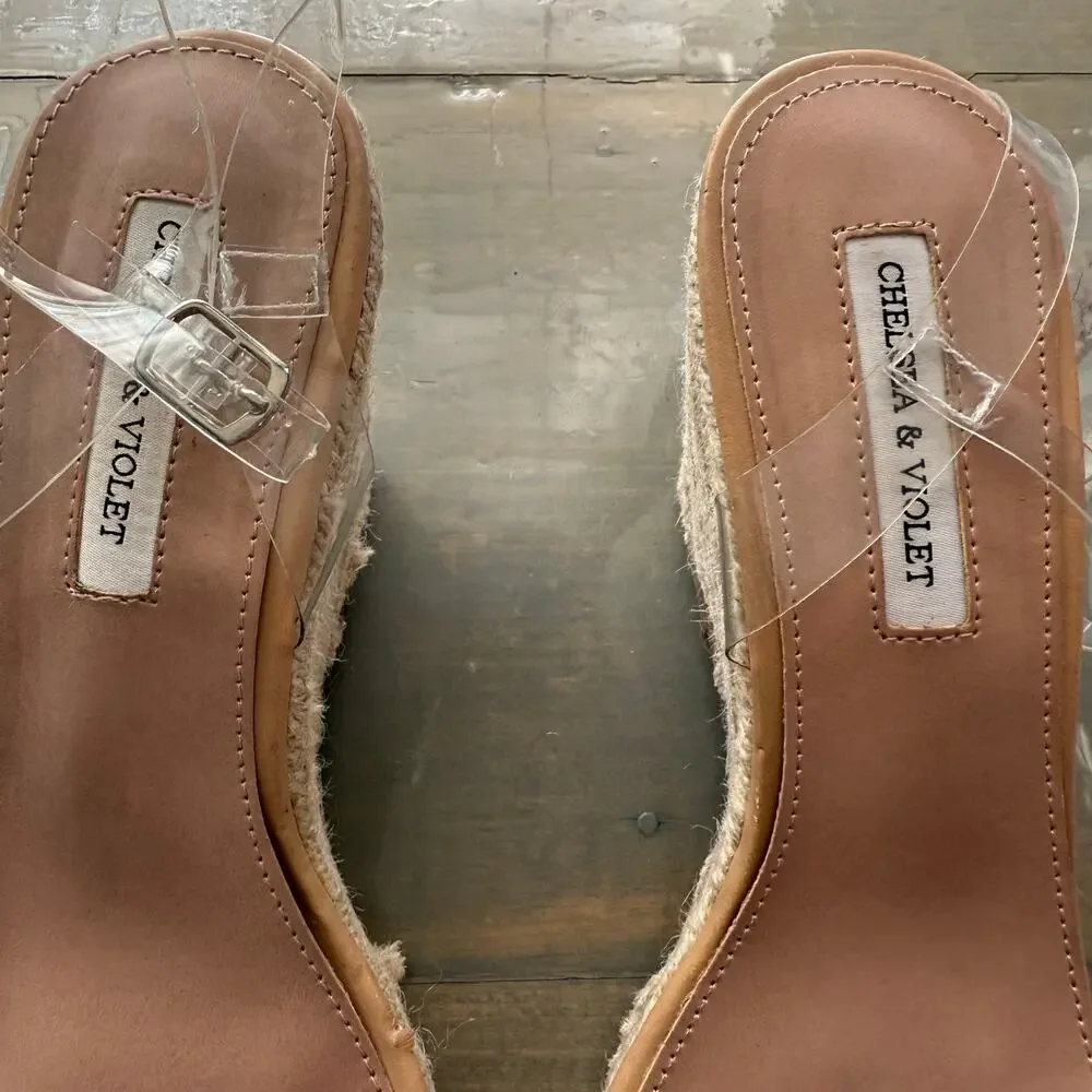 Chelsea & Violet Melne Wedge Espadrilles Heels Sz 9.5